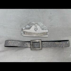 Rhinestone belt and choker